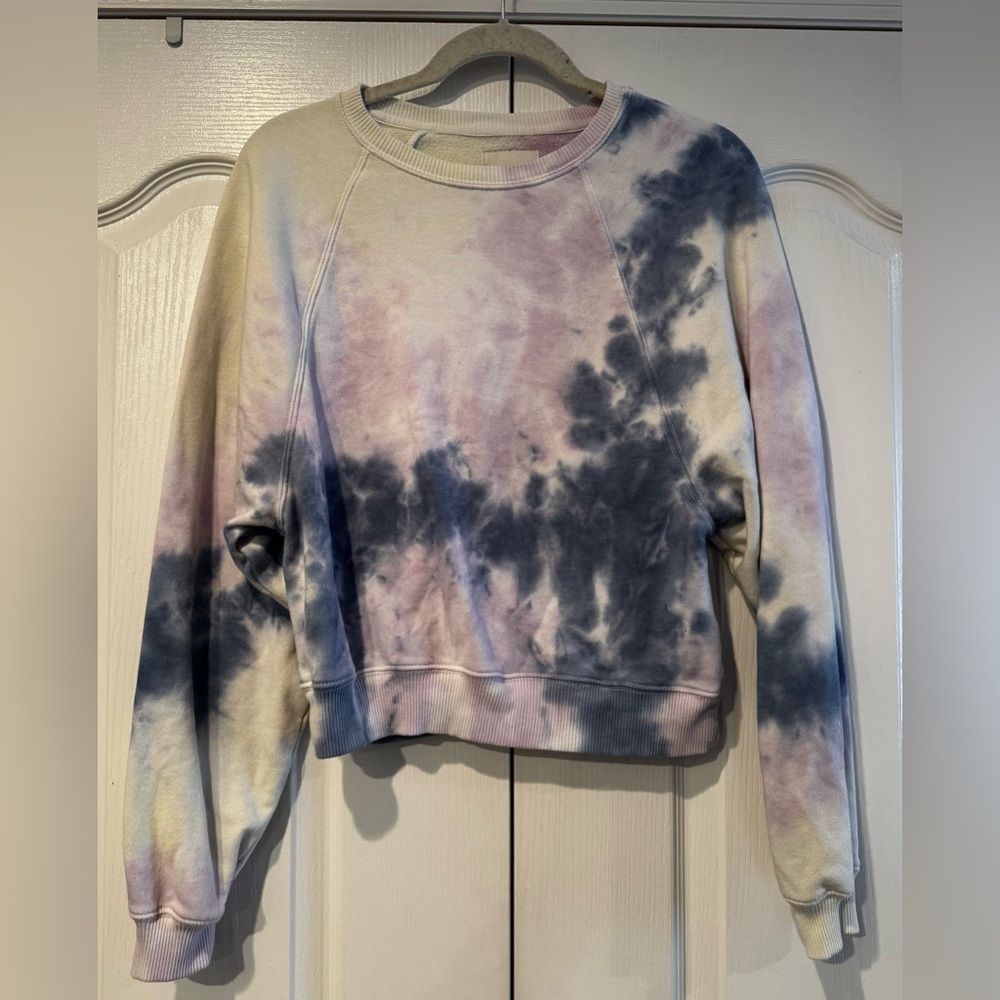 American Eagle Outfitters Blue, Purple and Yellow Tie Dye Sweatshirt - Size XS